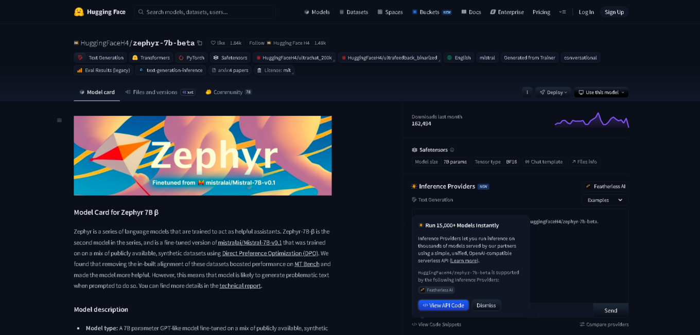 Zephyr Hugging Face обзор 2026 open-source LLM